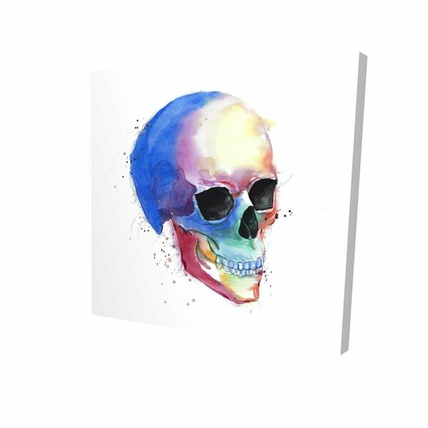 Fondo 16 x 16 in. Watercolor Colorful Skull Profile-Print on Canvas FO2791376